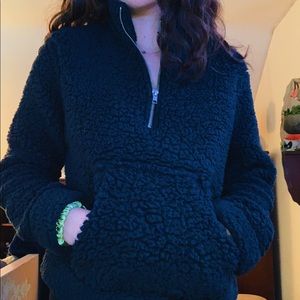 Cropped Quarter Zip Sherpa